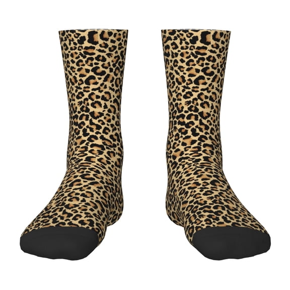 Rateoe Leopard Print Pattern Children's Socks, Socks Gifts ,kids Crew Soft Cotton Socks , Moisture-Wicking, Durable, Ideal for Daily Wear & Sports
