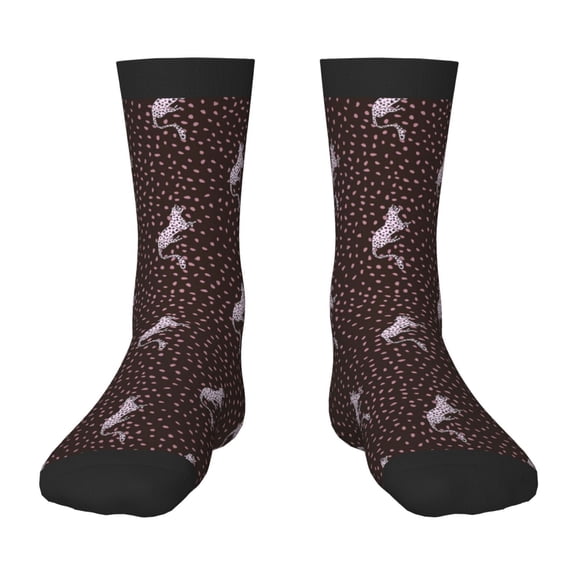 Rateoe Leopard Print Pattern Children's Socks, Socks Gifts ,kids Crew Soft Cotton Socks , Moisture-Wicking, Durable, Ideal for Daily Wear & Sports