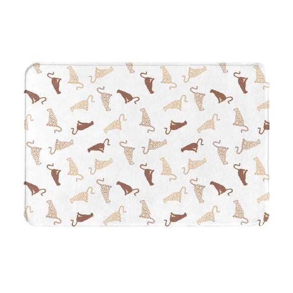 Rateoe Leopard Print Pattern Flannel Door Mat Indoor Outdoor Entrance, Waterproof All-Weather Doormat,Fade Resistant, Low Profile Entryway Mat 16x24in