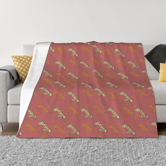 Rateoe Leopard Print Pattern Flannel Throw Blanket, Ultra-soft Blanket for Bed, Couch, Car, Hypoallergenic Anti-pilling blanket-80"x60"(Horizontal)