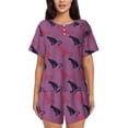 thumbnail image 1 of Rateoe Leopard Print Pattern Women's Short-Sleeved Pajama Set - 2 Piece Soft and Lightweight Sleepwear Set-Large, 1 of 7