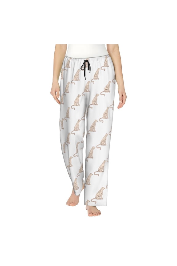 Leopard Print Pattern Women’s Ultra-Soft Comfy Pajama Lounge Pants Sleepwear,Comfortable Lounge Wear,lightweight Pajamas, Casual Home Wear-Small