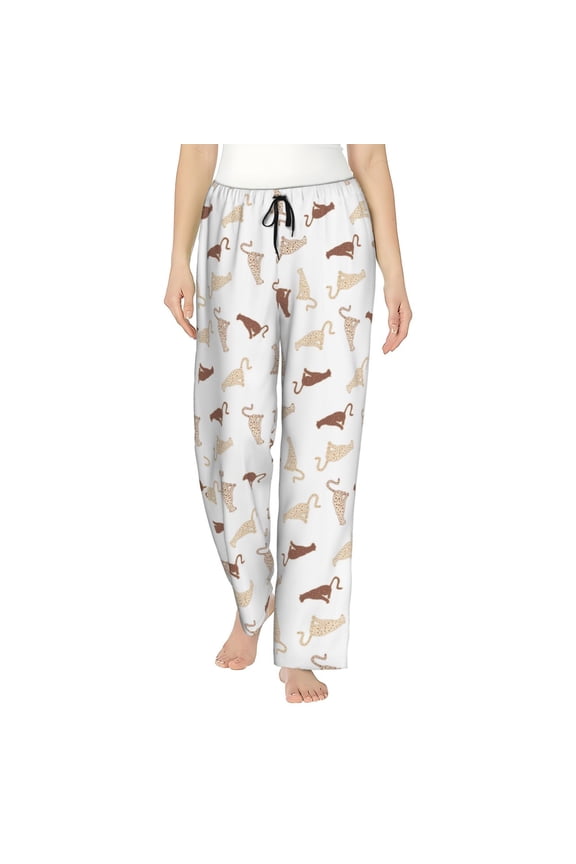 Leopard Print Pattern Women’s Ultra-Soft Comfy Pajama Lounge Pants Sleepwear,Comfortable Lounge Wear,lightweight Pajamas, Casual Home Wear-Small