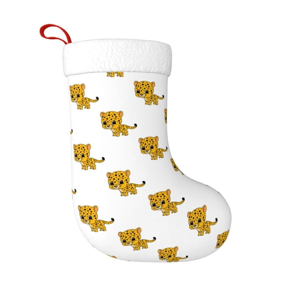 Rateoe Leopard Print Print Christmas Stockings,18 Inch Large Christmas Stockings Decoration Ornaments for Holiday Home Fireplace Indoors