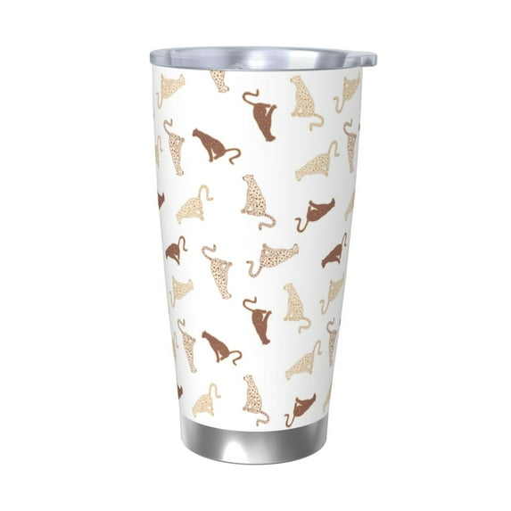 Rateoe Leopard Print Printed Car Guy Gifts for Men Women Tumbler - 20oz/590ml Double Wall Vacuum Insulated Stainless Steel Travel Tumbler Cups with Lid & Straw-Without Straw