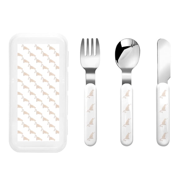 Rateoe Leopard Print for Stainless Steel Kids Silverware Set - Child and Toddler Safe Flatware - Children's Knife, Fork And Spoon Set