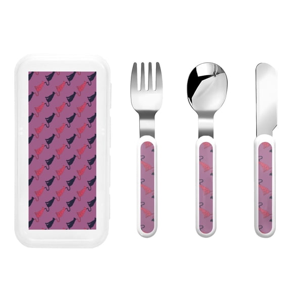 Rateoe Leopard Print for Stainless Steel Kids Silverware Set - Child and Toddler Safe Flatware - Children's Knife, Fork And Spoon Set