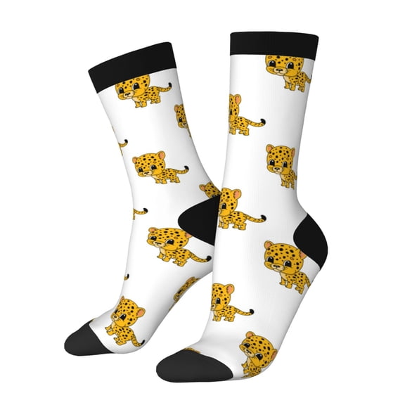 Rateoe Leopard Print for Women Casual Calf Socks - Cute Crew Socks - Thin Soft Above Ankle Socks Size 5-11