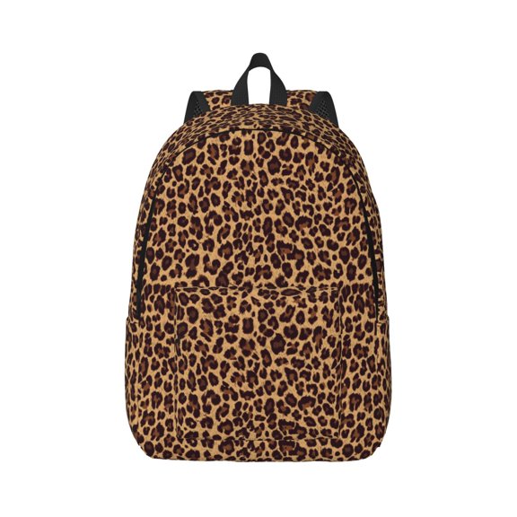 Rateoe Leopard Printed Pattern Canvas College Laptop Backpack,Travel Daypack,Durable Rucksack Travel Notebook Bag School Backpack Book Bag for Men Women-Medium