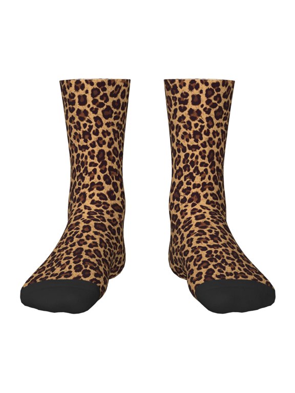 Leopard Printed Pattern Children's Socks, Socks Gifts ,kids Crew Soft Cotton Socks , Moisture-Wicking, Durable, Ideal for Daily Wear & Sports