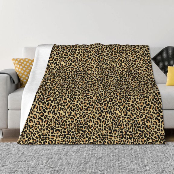 Rateoe Leopard2 Pattern Flannel Throw Blanket, Ultra-soft Blanket for Bed, Couch, Car, Hypoallergenic Anti-pilling blanket-40"x30"(Horizontal)