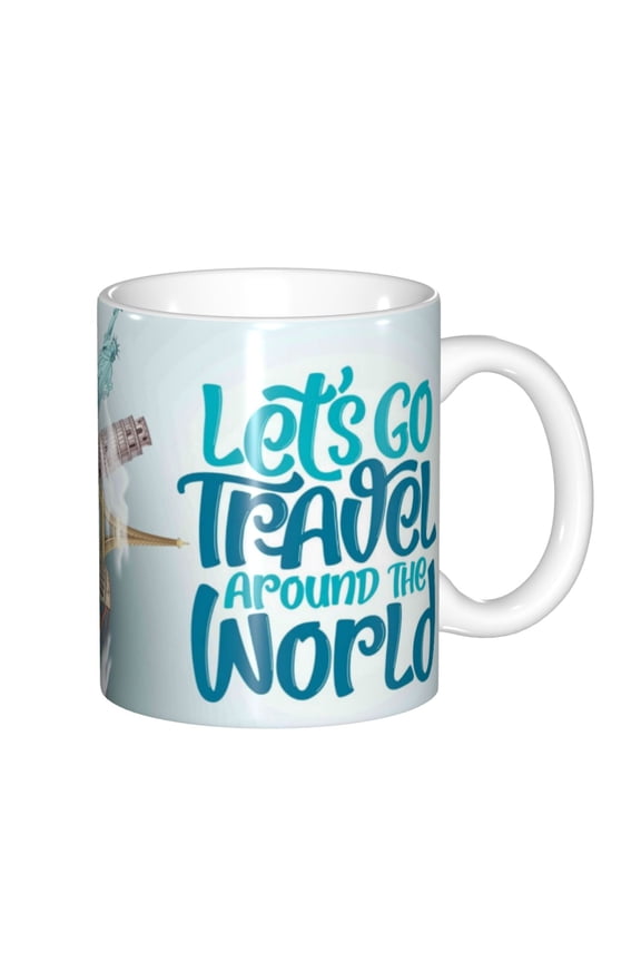 Let's go Travel Pattern Passport Holder Wallet Leather Mulit-purpose Travel Wallet Credit Cards Case ,Passport Cover for Women Men-6.5 in