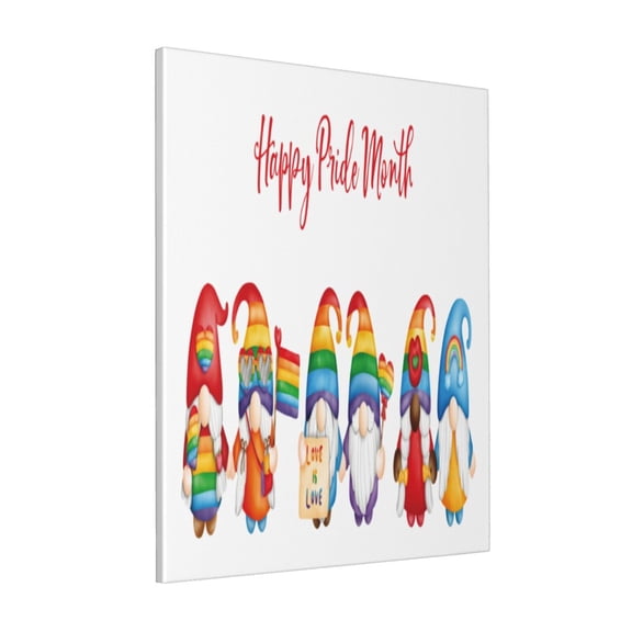 Rateoe Lgbt Gnome Pattern Decorative Picture – Unique Modern Wall Art, Ready-to-Hang Canvas Print for Home (Vertical)