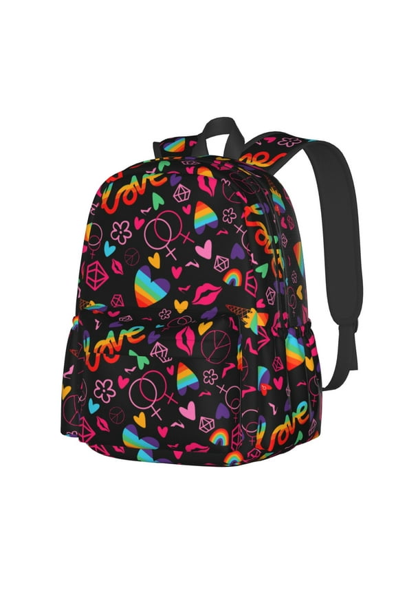 Lgbt Rainbow For Pride Pattern Student Backpack,Backpack for School,Lightweight Bag,Travel Backpack,Outdoor Backpack,Large Capacity Backpack
