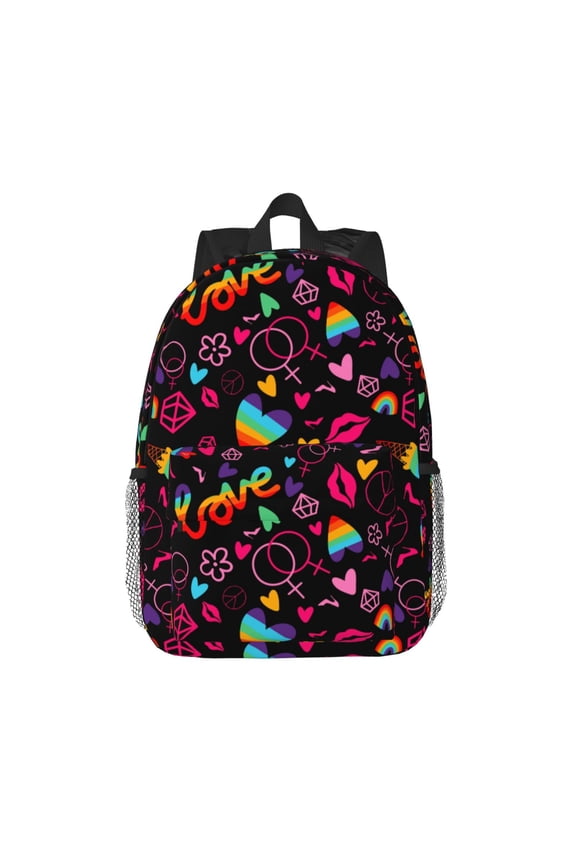 Lgbt Rainbow For Pride Pattern Student Backpack Water-resistant Backpack 15-inch Laptop Backpack Lightweight Adjustable School Backpack