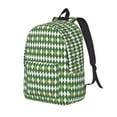 thumbnail image 1 of Rateoe Light Green Squares Pattern Durable Canvas Backpack for Men & Women – Stylish & Lightweight – Adjustable Straps, Multiple Pockets – Fits 15-17 Inch LaptopsMedium, 1 of 5