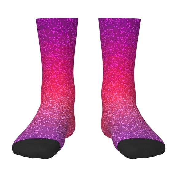Rateoe Light Purple Glitter Pattern Children's Socks, Socks Gifts ,kids Crew Soft Cotton Socks , Moisture-Wicking, Durable, Ideal for Daily Wear & Sports