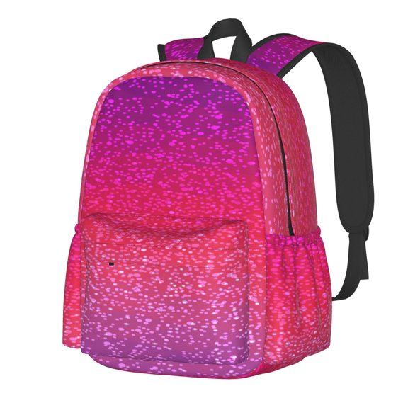 Rateoe Light Purple Glitter Pattern Student Backpack,Backpack for School,Lightweight Bag,Travel Backpack,Outdoor Backpack,Large Capacity Backpack