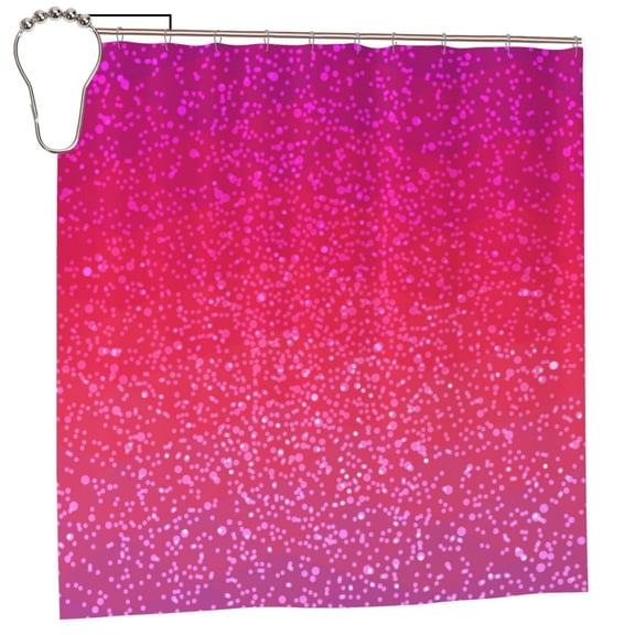 Rateoe Light Purple Glitter Shower Curtain - Fancy Bathroom Shower Curtain Sets - Waterproof Shower Curtain with Hooks with 12 Plastic Hooks 72x72 Inches