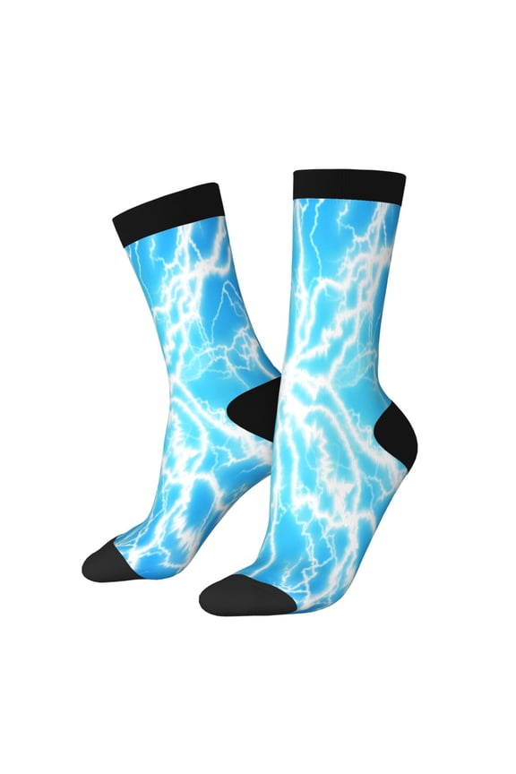 Light blue flash for Women Casual Calf Socks - Cute Crew Socks - Thin Soft Above Ankle Socks Size 5-11