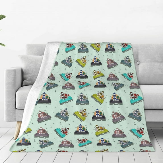 Rateoe Lighthouse Print Fuzzy Fleece Throw Blanket Extra Large,Super Soft,Fluffy and Warm Blankets for Couch,Bed,All Season Use (50"x40")