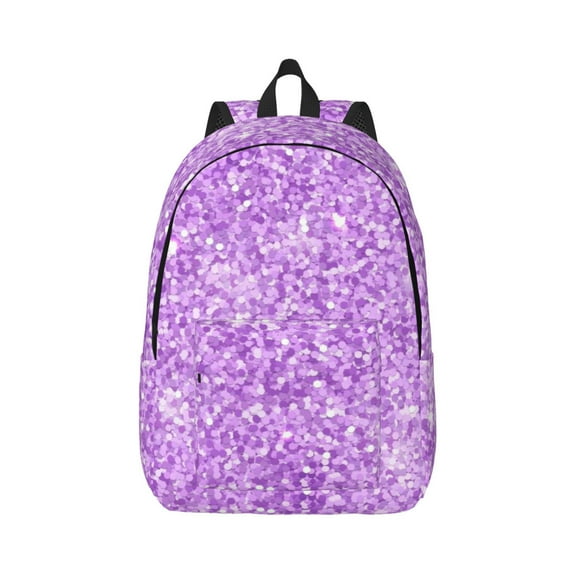 Rateoe Lilac Glittering Pattern Canvas College Laptop Backpack,Travel Daypack,Durable Rucksack Travel Notebook Bag School Backpack Book Bag for Men Women-Medium