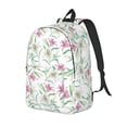thumbnail image 1 of Rateoe Lilies Flowers Pattern Durable Canvas Backpack for Men & Women – Stylish & Lightweight – Adjustable Straps, Multiple Pockets – Fits 15-17 Inch LaptopsMedium, 1 of 5