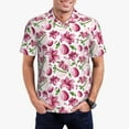 thumbnail image 1 of Rateoe Lilies Flowers Pattern Men's Short Sleeve Polo Shirts, Golf Polo Shirts Short Sleeve Performance Moisture Wicking Dry-Small, 1 of 6