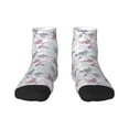 thumbnail image 1 of Rateoe Lilies Flowers Pattern Quarter Crew Socks,Toe Seamed Ankle Socks,Cotton Cushioned Breathable Athletic Crew Sports Socks, 1 of 7