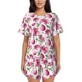 thumbnail image 1 of Rateoe Lilies Flowers Pattern Women's Short-Sleeved Pajama Set - 2 Piece Soft and Lightweight Sleepwear Set-Medium, 1 of 7