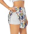 thumbnail image 1 of Rateoe Lilies Flowers Printed 2 in 1 Women's Workout Shorts for Athletic Gym Running Shorts with Phone Pockets-X-Large, 1 of 7