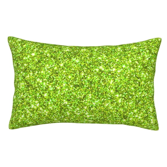 Rateoe Lime green glitter Pattern Decorative Pillow Case,Throw Pillow Covers,Plush Pillow Cover,Soft Pillow Case,Velvet Pillow Case-16"x24"