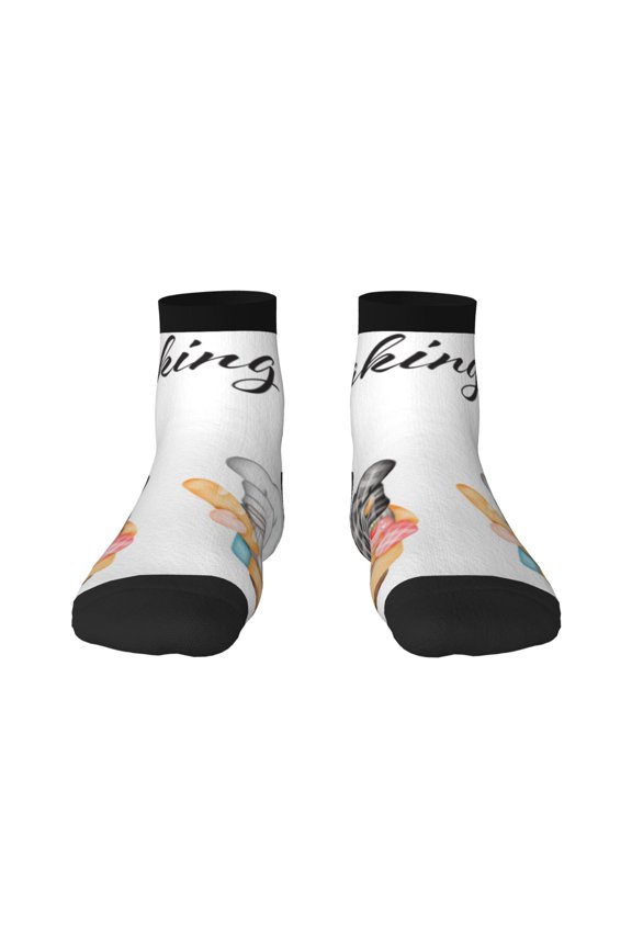 Little Chef Gnome Pattern Quarter Crew Socks,Toe Seamed Ankle Socks,Cotton Cushioned Breathable Athletic Crew Sports Socks