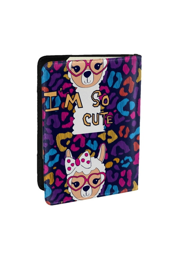 Llama Alpaca Pattern Passport Holder Wallet Leather Mulit-purpose Travel Wallet Credit Cards Case ,Passport Cover for Women Men-6.5 in