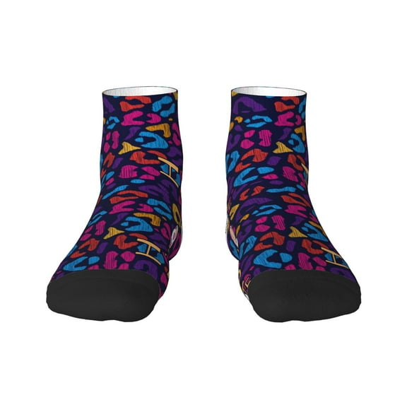 Rateoe Llama Alpaca Pattern Quarter Crew Socks,Toe Seamed Ankle Socks,Cotton Cushioned Breathable Athletic Crew Sports Socks