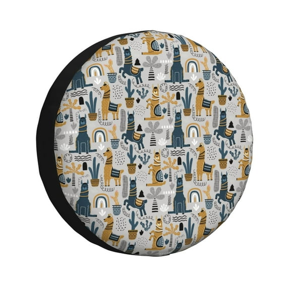 Rateoe Llama and Cactus1 Pattern Tire Cover Wheel Protectors Weatherproof Wheel Covers Universal Fit for Trailer Rv SUV Truck Camper Travel Trailers Accessories-17 inch