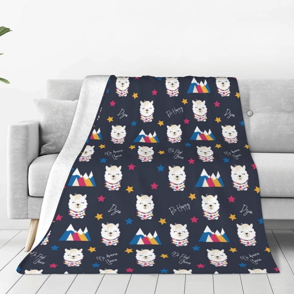 Rateoe Llamas 1 Print Fuzzy Fleece Throw Blanket Extra Large,Super Soft,Fluffy and Warm Blankets for Couch,Bed,All Season Use (40"x30")