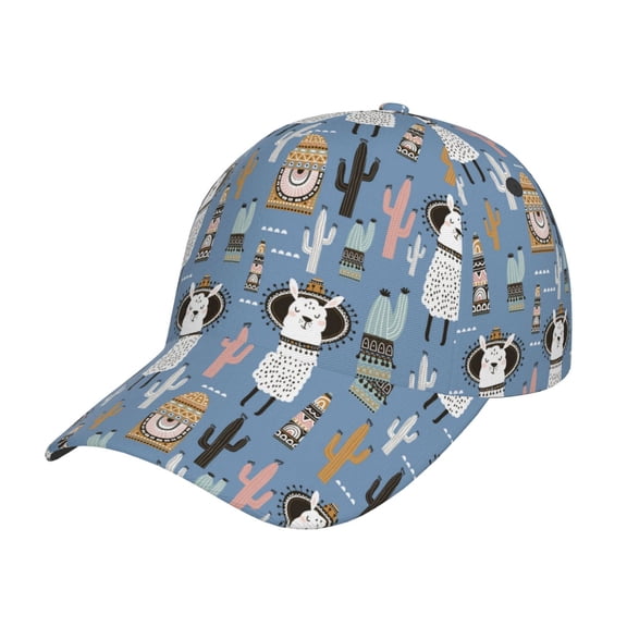 Rateoe Llamas And Cactus Pattern Baseball Cap Outdoor Cap Mountain Dad Hat - Unstructured Soft Cotton Cap-Adjustable UV Protection Cap