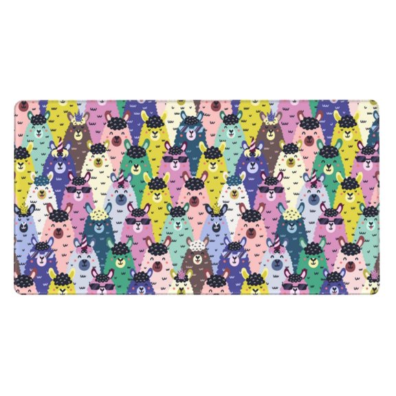 Rateoe Llamas Colorful Print Mouse Pad - Extended Large Gaming Mousepad,Non-Slip Stitched Edge,16x29.5 Inch