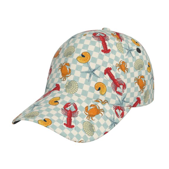 Rateoe Lobster Sea Shell Pattern Baseball Cap Outdoor Cap Mountain Dad Hat - Unstructured Soft Cotton Cap-Adjustable UV Protection Cap