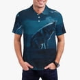 thumbnail image 1 of Rateoe Lonely Night Wolf Pattern Men's Short Sleeve Polo Shirts, Golf Polo Shirts Short Sleeve Performance Moisture Wicking Dry-Medium, 1 of 6