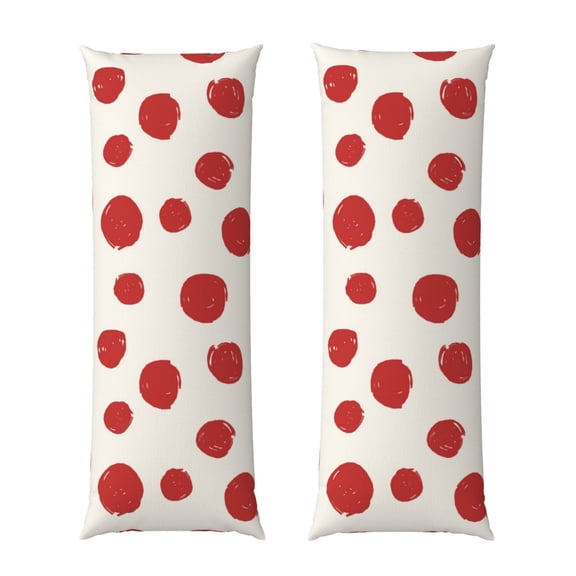 Rateoe Long Body Pillow Cover, 20x54 Inches Body Pillow Cases, Soft Brushed Microfiber Zipper Design, Abstract Red Polka Dot -Pillows Not Included