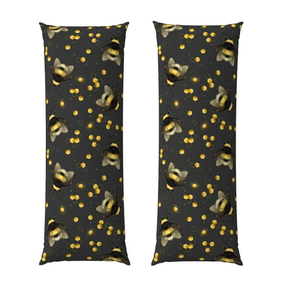 Rateoe Long Body Pillow Cover, 20x54 Inches Body Pillow Cases, Soft Brushed Microfiber Zipper Design, Bumblebee -Pillows Not Included