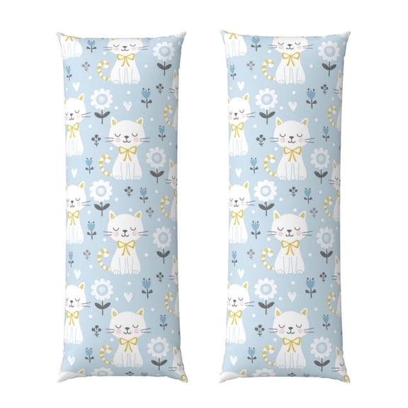 Rateoe Long Body Pillow Cover, 20x54 Inches Body Pillow Cases, Soft Brushed Microfiber Zipper Design, Cute Cat -Pillows Not Included