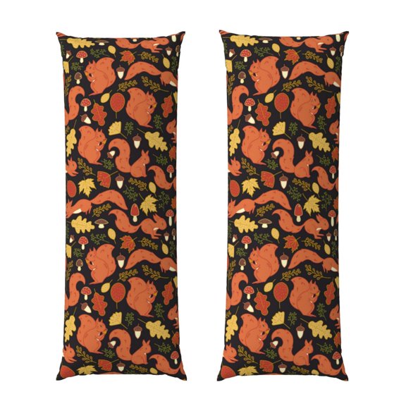 Rateoe Long Body Pillow Cover, 20x54 Inches Body Pillow Cases, Soft Brushed Microfiber Zipper Design, Forest Squirrel -Pillows Not Included