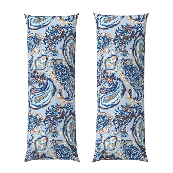 Rateoe Long Body Pillow Cover, 20x54 Inches Body Pillow Cases, Soft Brushed Microfiber Zipper Design, Paisley Floral Branches -Pillows Not Included
