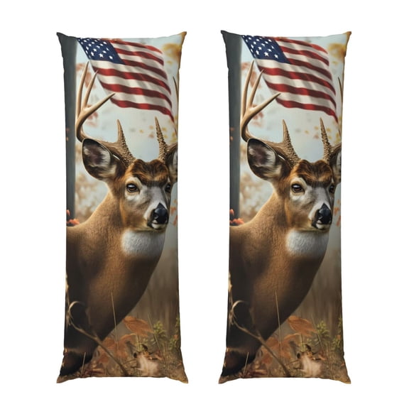 Rateoe Long Body Pillow Cover, 20x54 Inches Body Pillow Cases, Soft Brushed Microfiber Zipper Design, American Wildlife Deer Forest -Pillows Not Included