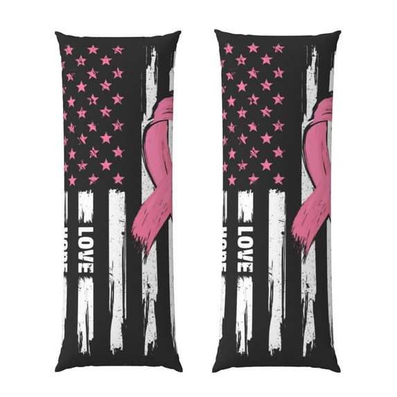 Rateoe Long Body Pillow Cover, 20x54 Inches Body Pillow Cases, Soft Brushed Microfiber Zipper Design, Ribbon Breast Cancer Awareness -Pillows Not Included