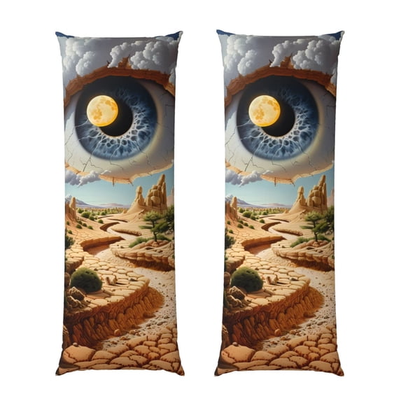 Rateoe Long Body Pillow Cover, 20x54 Inches Body Pillow Cases, Soft Brushed Microfiber Zipper Design, Surreal Desert Eye Landscape -Pillows Not Included