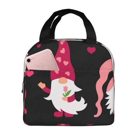 Rateoe Love You Mom Pattern Insulated Lunch Bag with Thick Aluminum Foil Lunch Tote Bag with Front Pocket for Men and Women, Ideal for Work, School, Picnics, and Travel